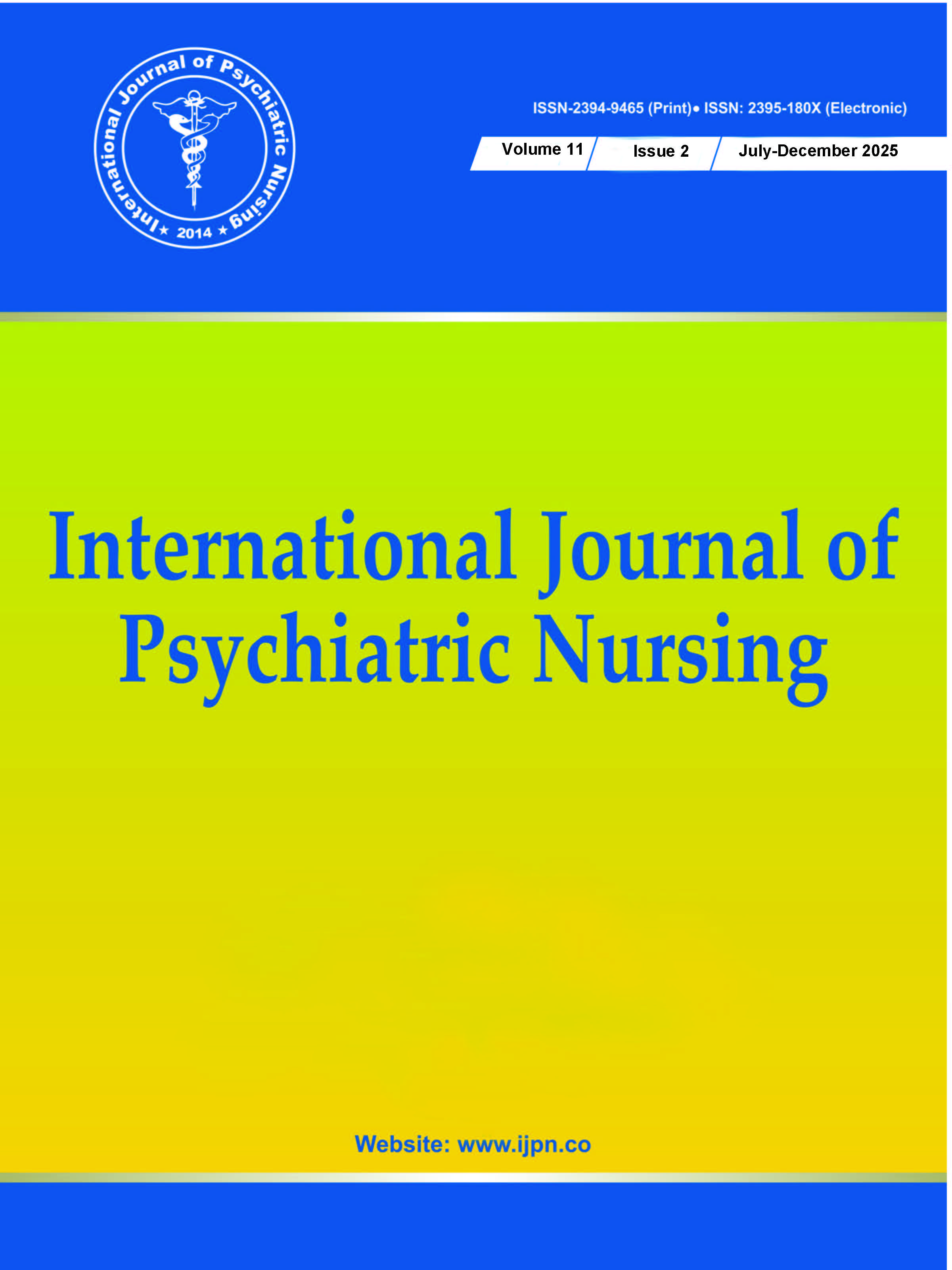 					View Vol. 11 No. 2 (2025): International Journal of Psychiatric Nursing 
				